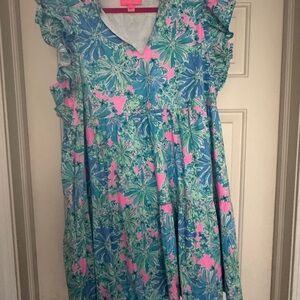 NWOT Lilly Pulitzer Aldena Ruffle Dress. Sz XL
